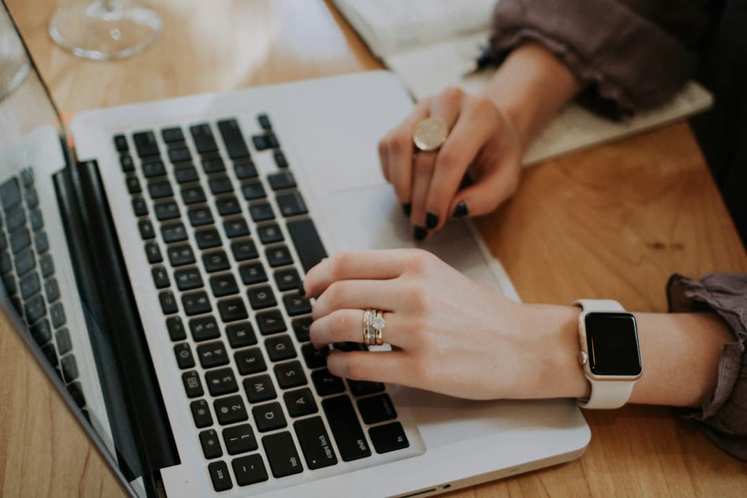 Person using a laptop for online research